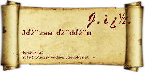 Józsa Ádám névjegykártya